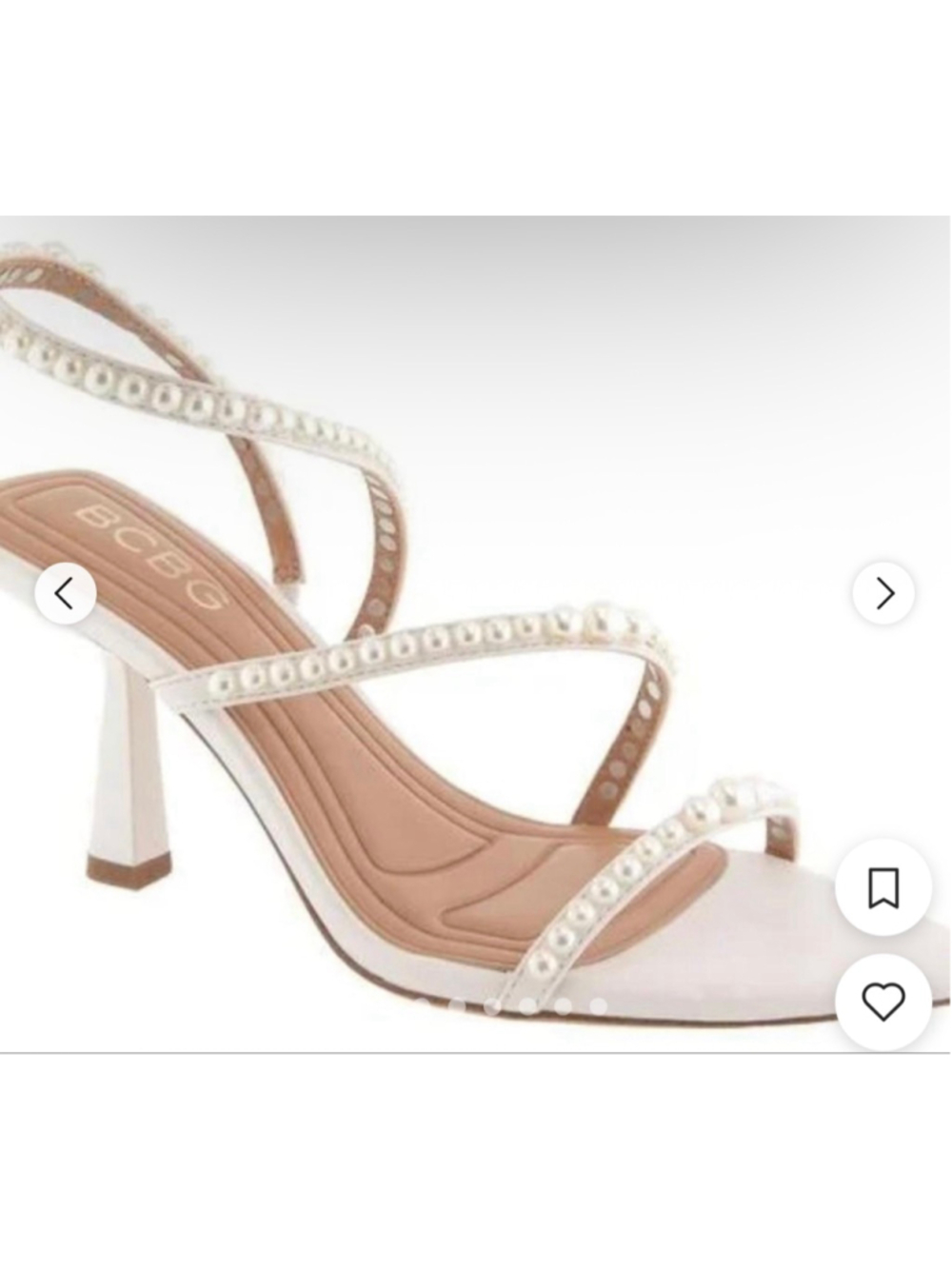 BCBG White Pearl Embellished Heels